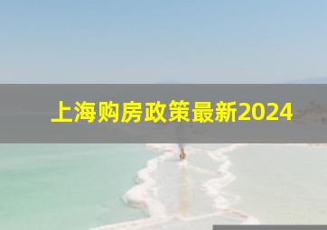 上海购房政策最新2024