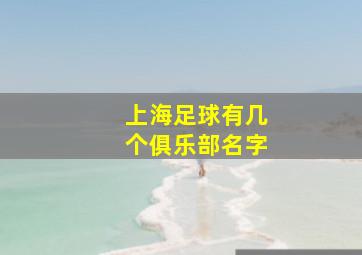 上海足球有几个俱乐部名字