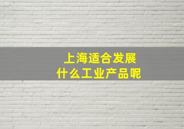 上海适合发展什么工业产品呢