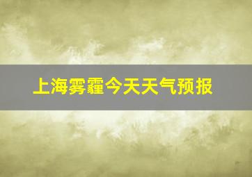 上海雾霾今天天气预报