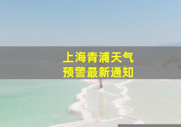 上海青浦天气预警最新通知