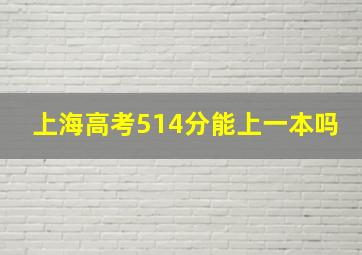 上海高考514分能上一本吗