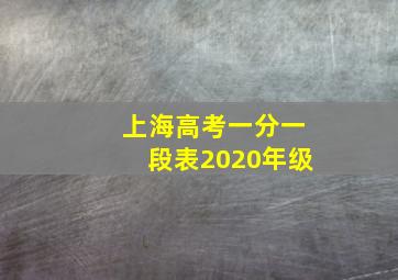 上海高考一分一段表2020年级