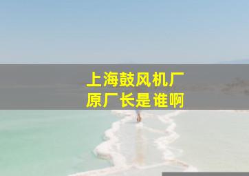 上海鼓风机厂原厂长是谁啊