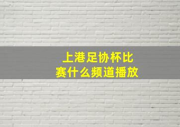 上港足协杯比赛什么频道播放