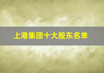 上港集团十大股东名单