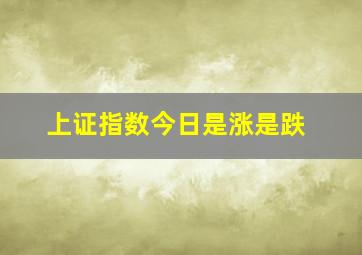 上证指数今日是涨是跌