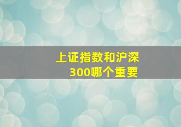 上证指数和沪深300哪个重要