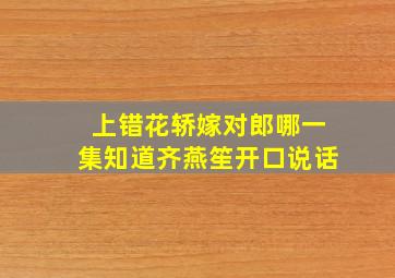 上错花轿嫁对郎哪一集知道齐燕笙开口说话