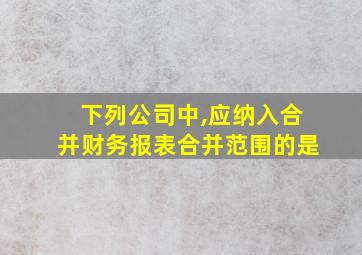 下列公司中,应纳入合并财务报表合并范围的是