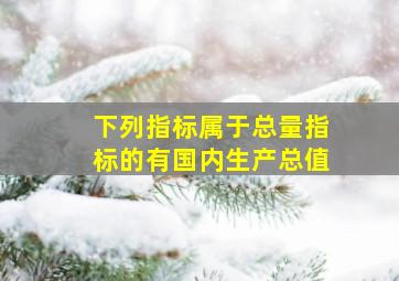 下列指标属于总量指标的有国内生产总值