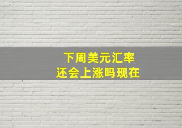 下周美元汇率还会上涨吗现在