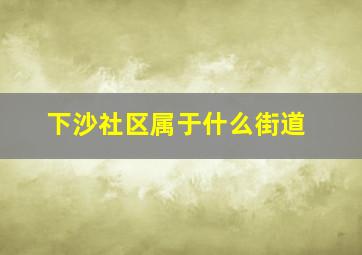 下沙社区属于什么街道