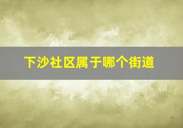 下沙社区属于哪个街道