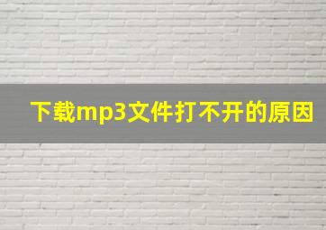 下载mp3文件打不开的原因