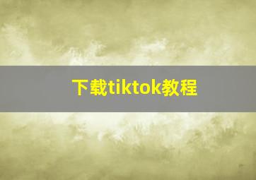 下载tiktok教程