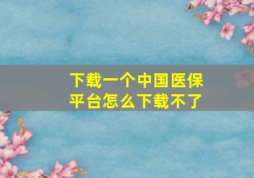 下载一个中国医保平台怎么下载不了