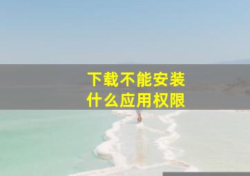 下载不能安装什么应用权限