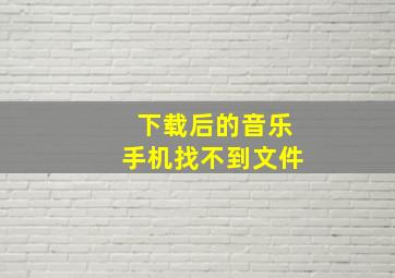 下载后的音乐手机找不到文件