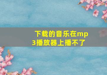 下载的音乐在mp3播放器上播不了