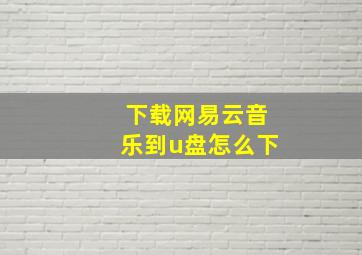 下载网易云音乐到u盘怎么下