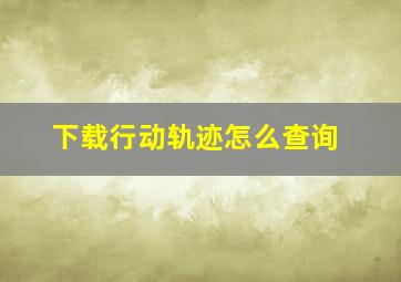 下载行动轨迹怎么查询