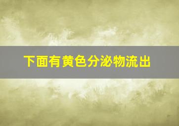 下面有黄色分泌物流出