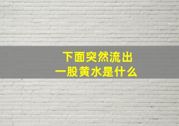 下面突然流出一股黄水是什么