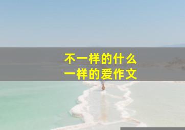 不一样的什么一样的爱作文