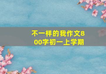 不一样的我作文800字初一上学期