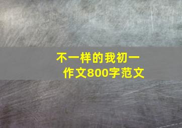 不一样的我初一作文800字范文