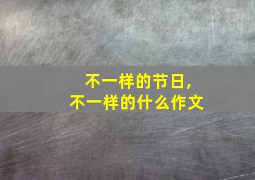 不一样的节日,不一样的什么作文