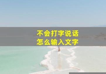 不会打字说话怎么输入文字