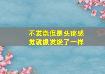 不发烧但是头疼感觉就像发烧了一样