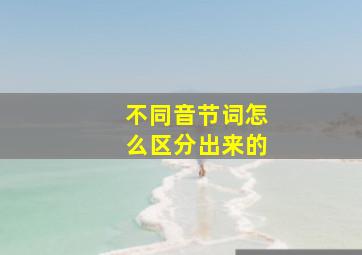 不同音节词怎么区分出来的