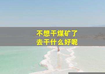 不想干煤矿了去干什么好呢