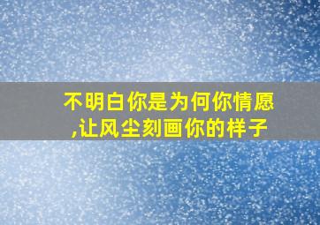 不明白你是为何你情愿,让风尘刻画你的样子