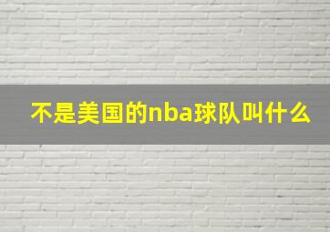 不是美国的nba球队叫什么