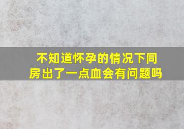 不知道怀孕的情况下同房出了一点血会有问题吗