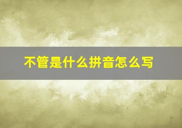 不管是什么拼音怎么写