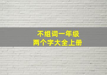 不组词一年级两个字大全上册