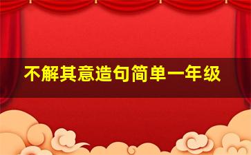 不解其意造句简单一年级