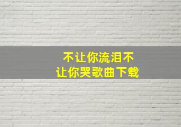 不让你流泪不让你哭歌曲下载