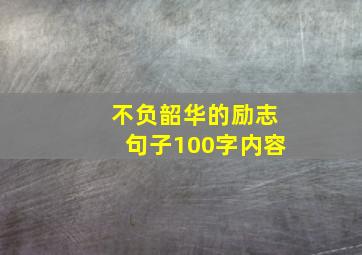 不负韶华的励志句子100字内容