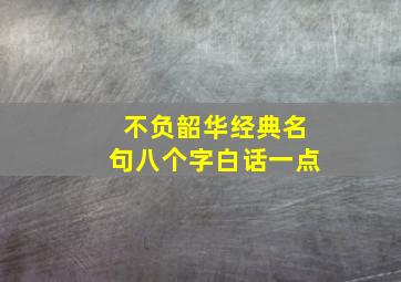 不负韶华经典名句八个字白话一点