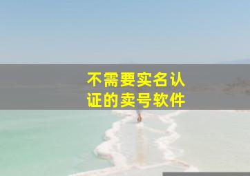 不需要实名认证的卖号软件