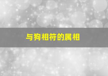 与狗相符的属相