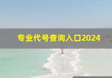 专业代号查询入口2024