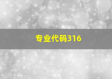 专业代码316