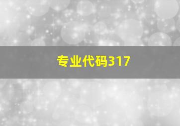 专业代码317